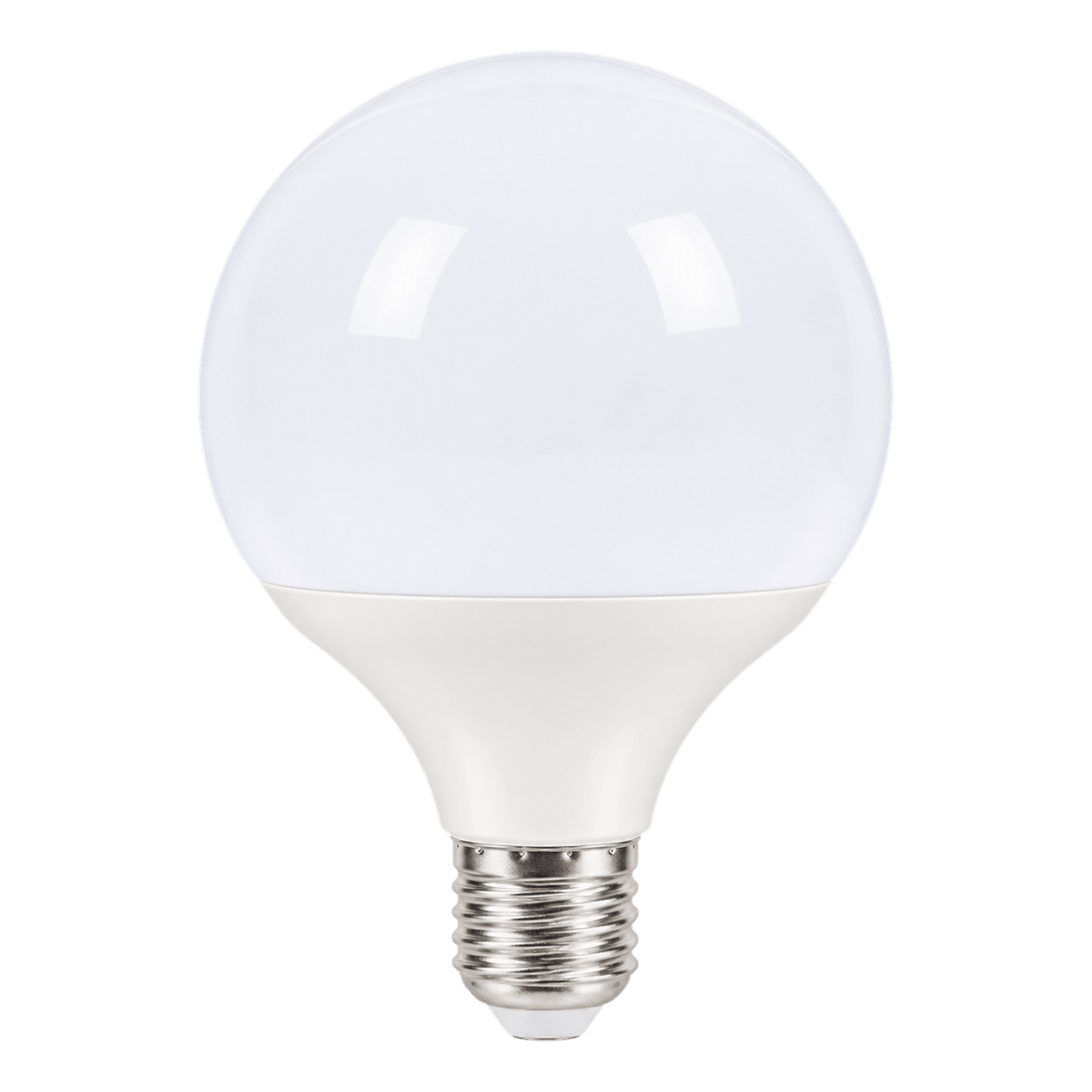15W Dimmable Clear Globe LED Bulb – E27, 3000K Warm White - transparent background