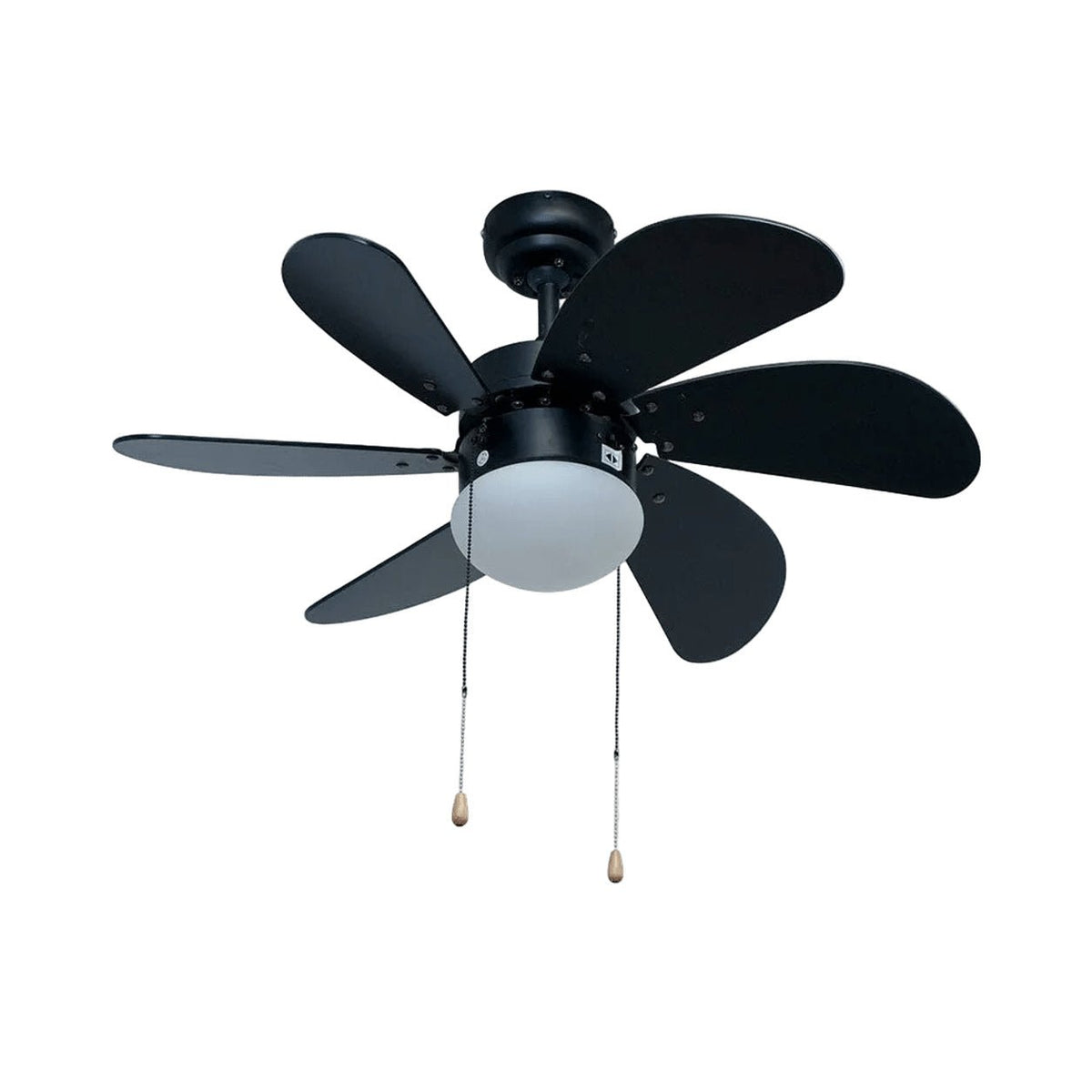 Turbo Swirl Black Ceiling Fan - 3-Speed Reversible — white background