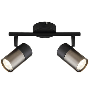 Black Metal Spotlight - 2 Light — white background