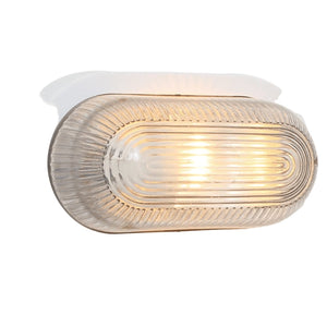 White Outdoor Wall Light - Clear Glass IP44 — white background