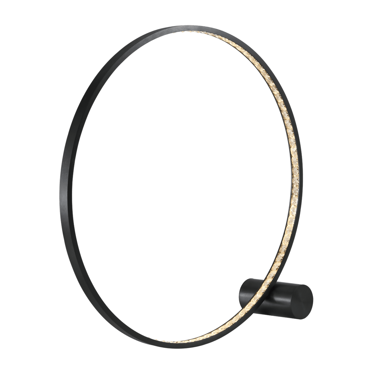 LED Crystal Ring Floor Lamp 90cm - Black — transparent background