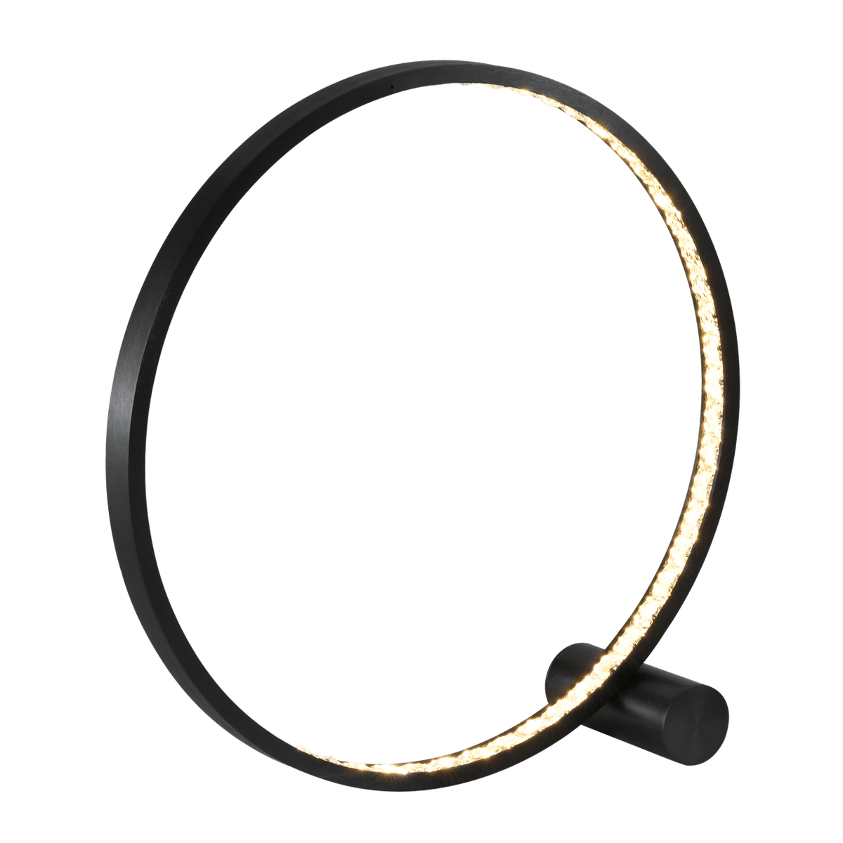 LED Crystal Ring Floor Lamp 60cm - Black — transparent background
