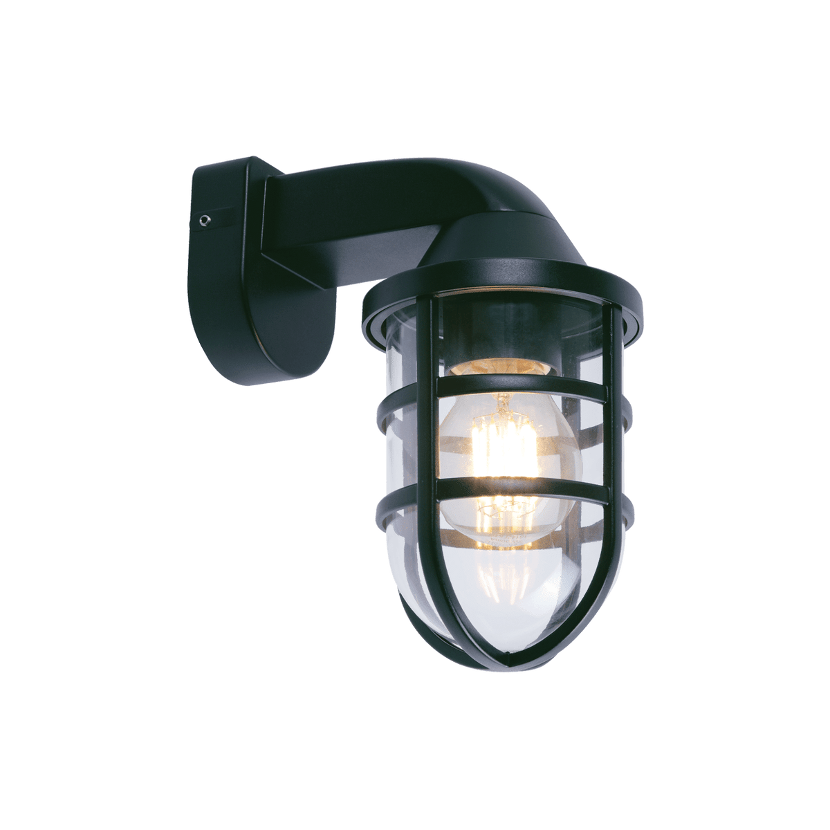 Black LED Outdoor Wall Light IP44 — transparent background