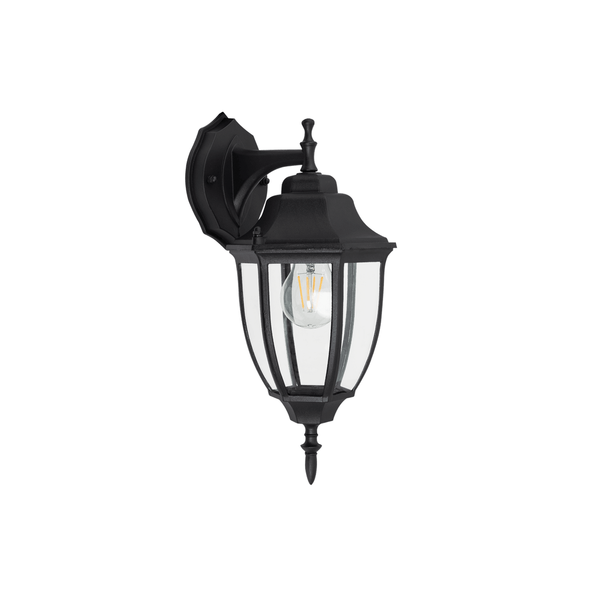 Black Outdoor Wall Light IP43 6-Panel — transparent background