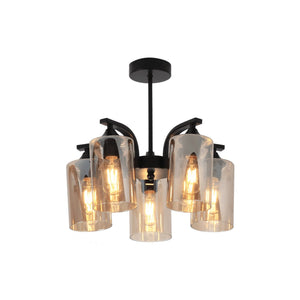 Black Chandelier Amber Glass — white background