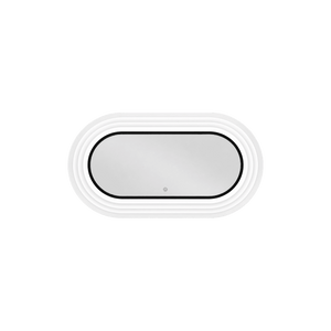 Oval LED Mirror – Black Frame 3CCT Dimmable IP44 — transparent background