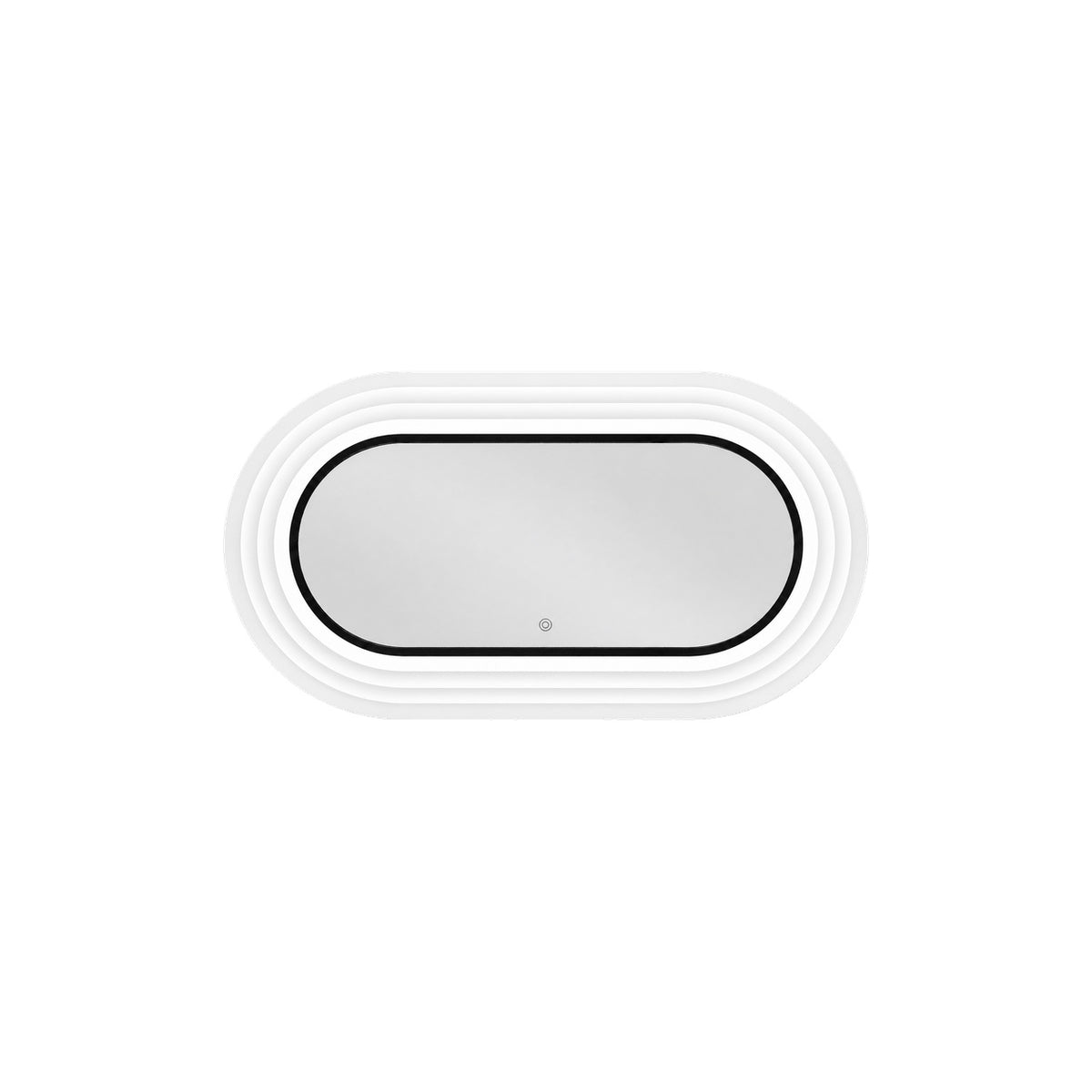 Oval LED Mirror – Black Frame 3CCT Dimmable IP44 — white background