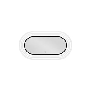 Oval LED Mirror – Black Frame 3CCT Dimmable IP44 — white background