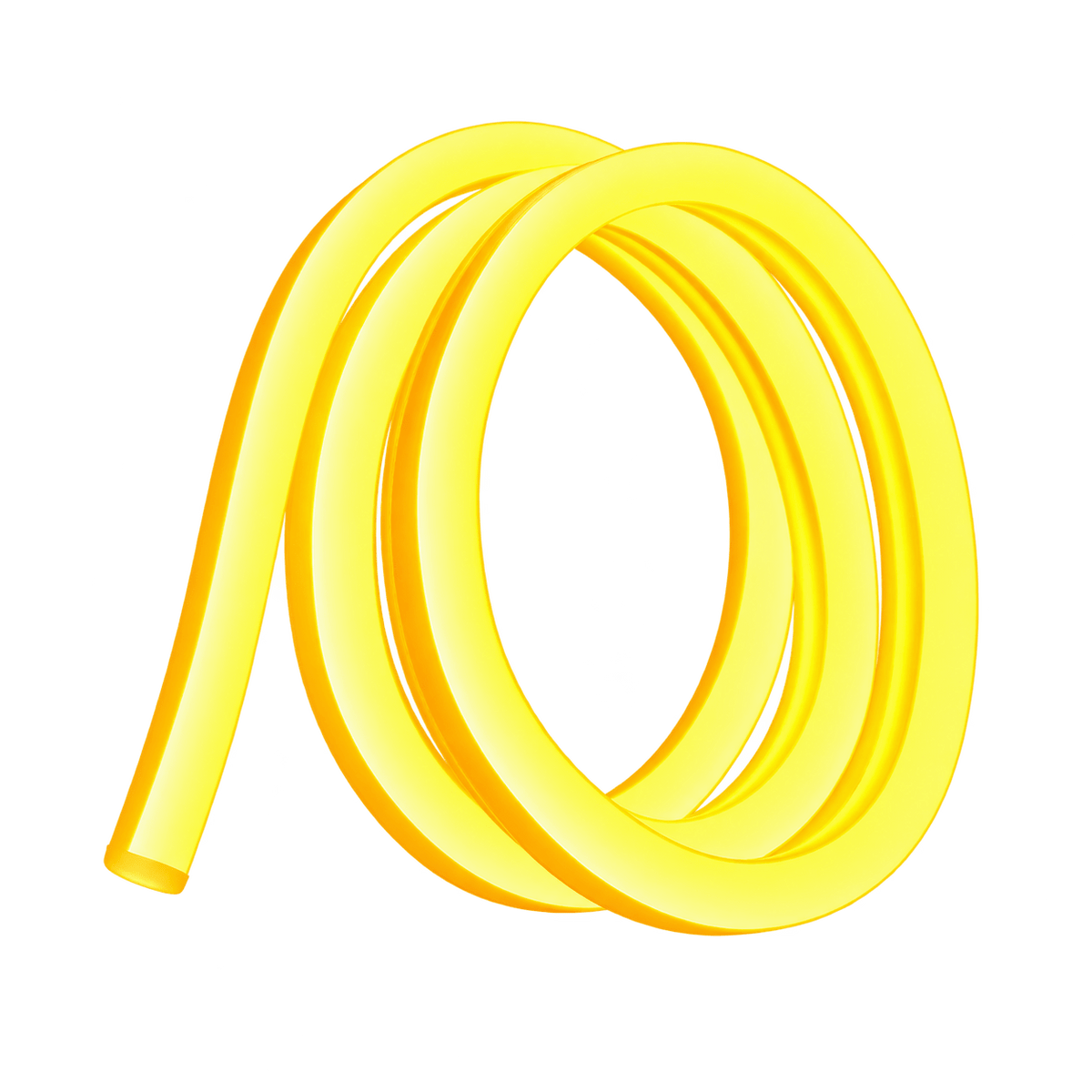 Yellow 12V neon flex strip coil - transparent background