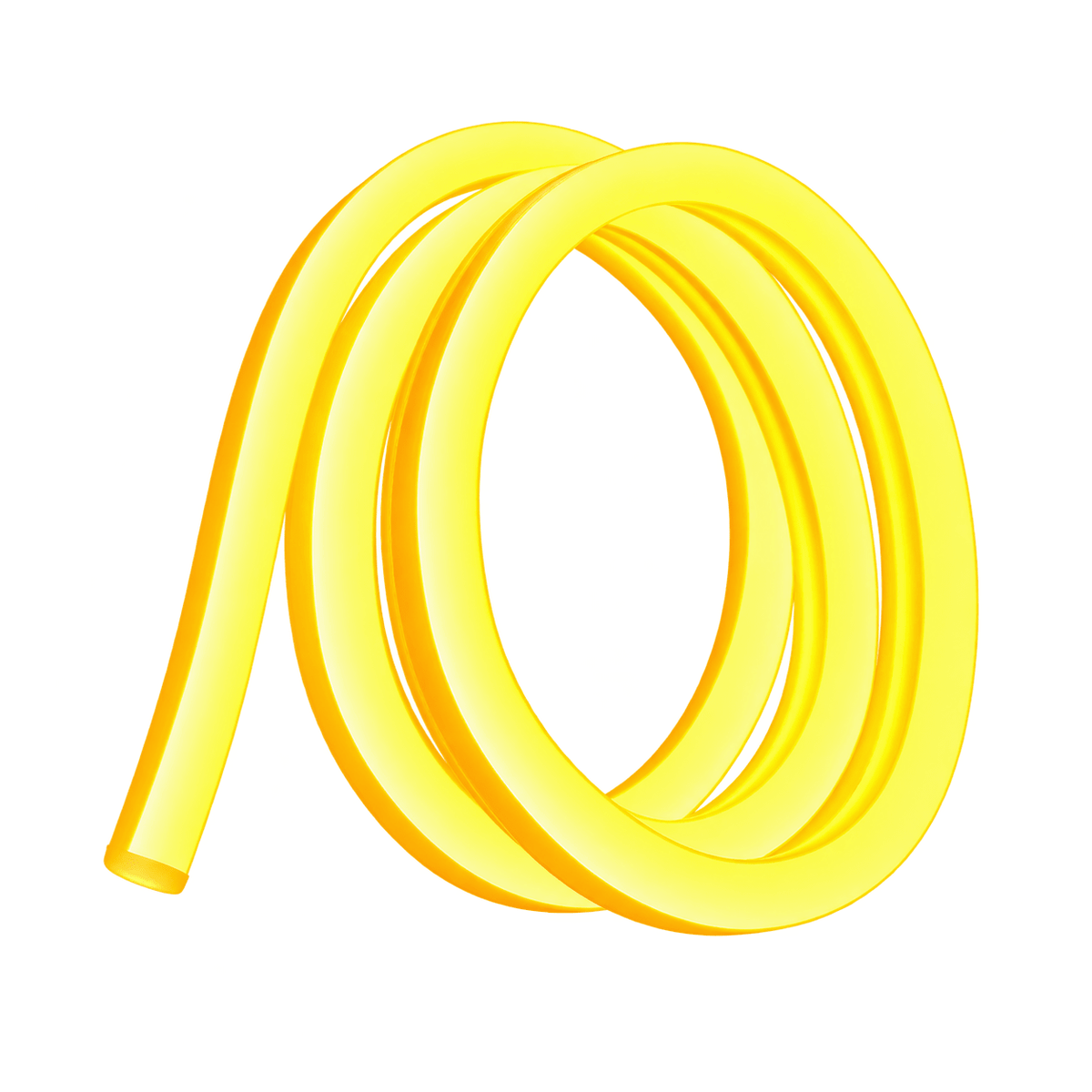 Yellow 12V neon flex strip coil - white background
