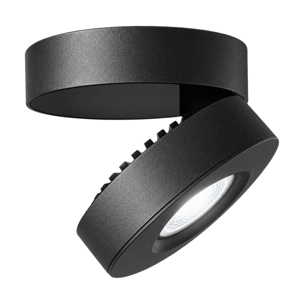 Black Giba Surface Mount Downlight 7W Daylight on white background