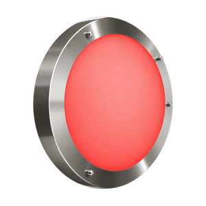 1.5W Stainless Steel Red IP54 LED Wall Light on transparent background