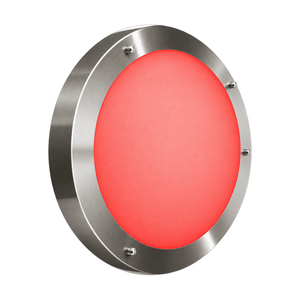 1.5W Stainless Steel Red IP54 LED Wall Light on white background