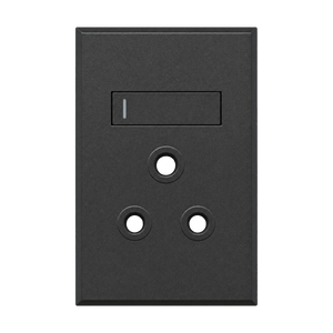 Veti 3 Graphite Single 4x2 RSA Socket on transparent background