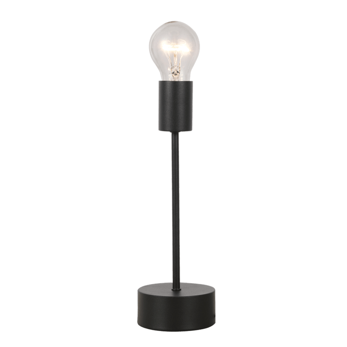 Bishop gun metal table lamp with bulb - transparent background
