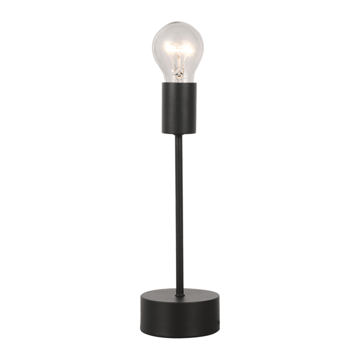 Bishop gun metal table lamp with bulb - white background