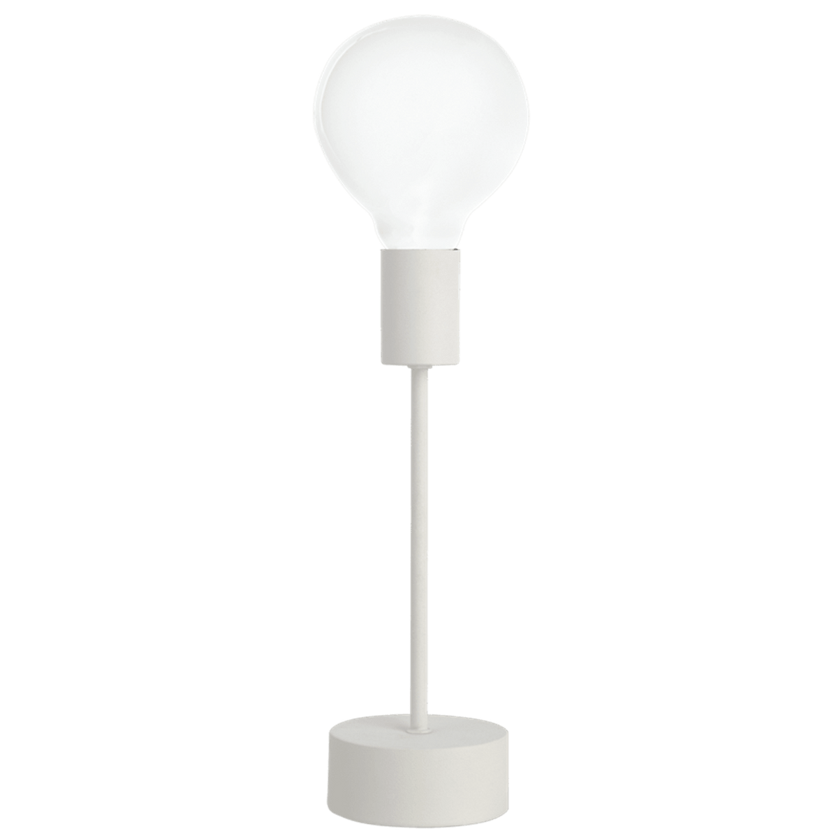 Bishop sand white table lamp with bulb - transparent background