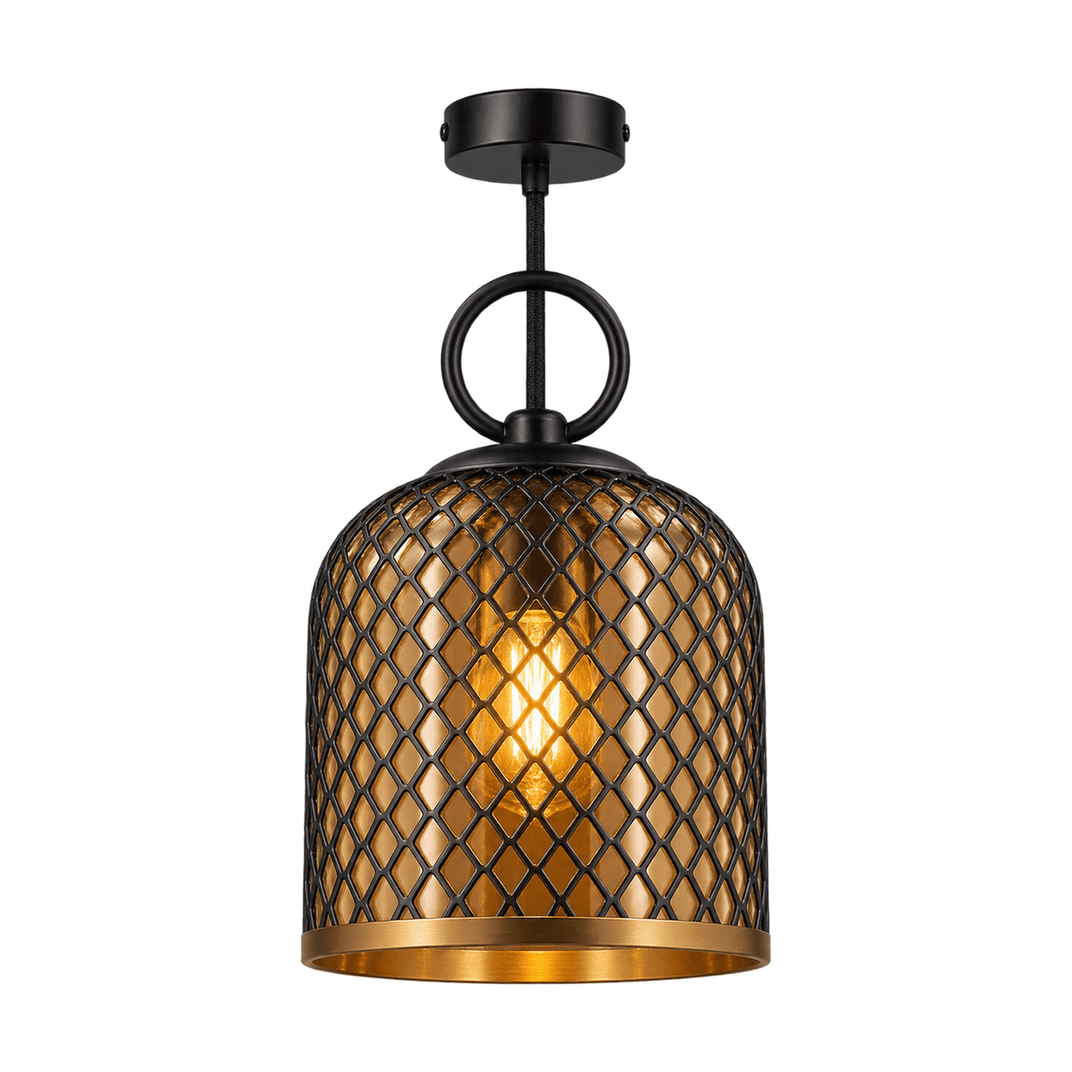 Chestnut Glass Pendant - Amber — white background