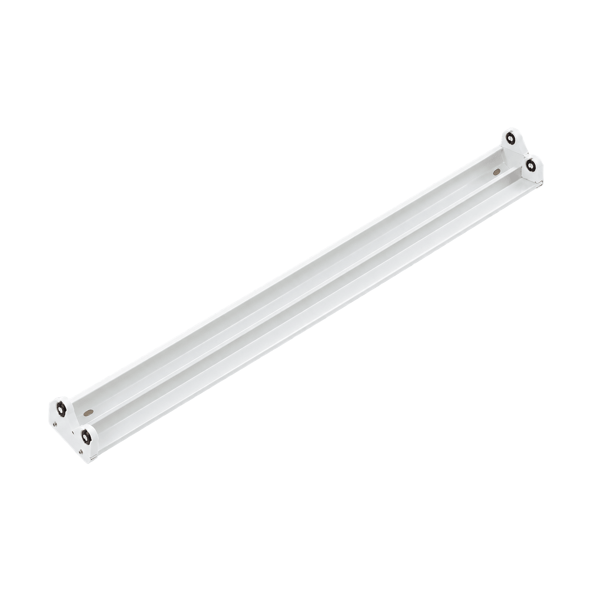 Double Open Channel LED T8 Tube Fittings - 1200mm — white background