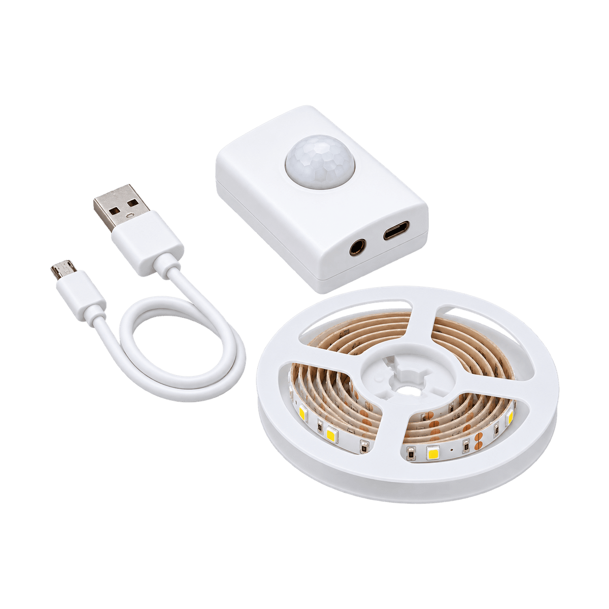 Rechargeable Motion Sensor LED Strip Light Kit - Cool White (4200K) — transparent background