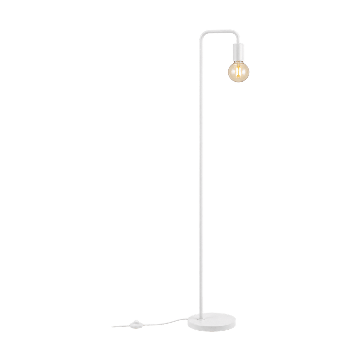 Sleek Metal Floor Lamp - White — transparent background