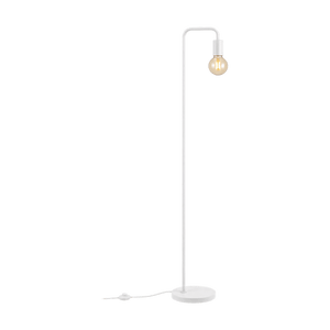 Sleek Metal Floor Lamp - White — transparent background