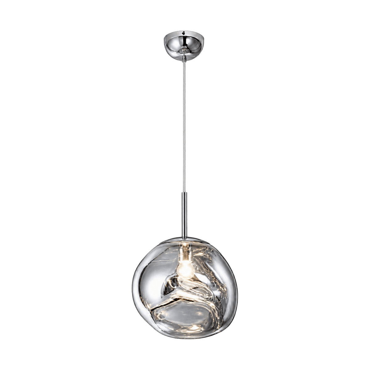Small Molten Pendant Light - Chrome — transparent background