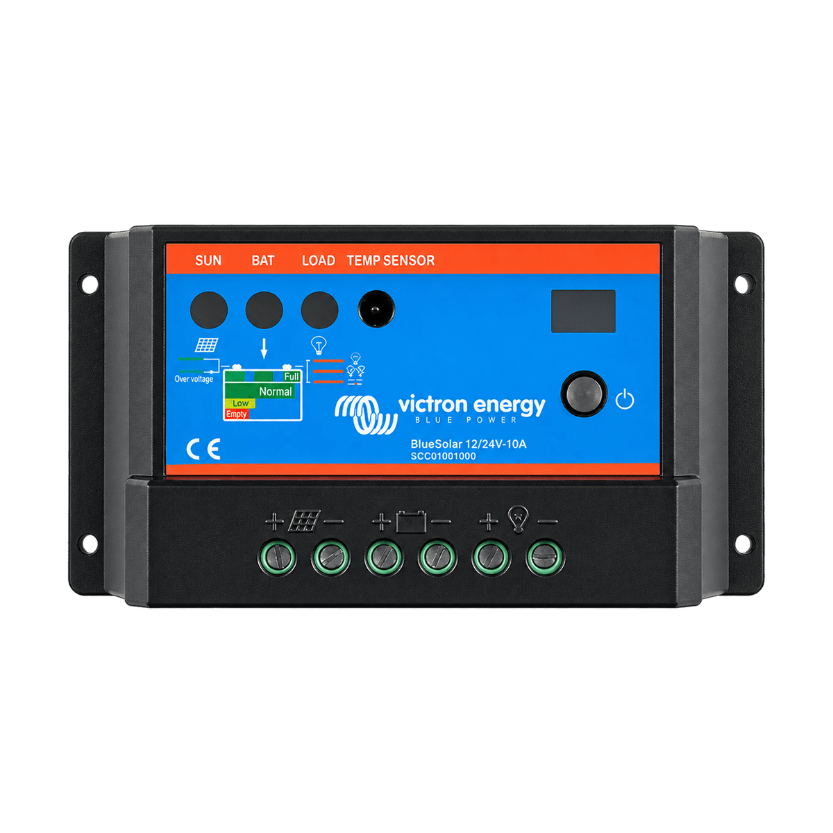 Victron BlueSolar PWM-Light Solar Charge Controller - 10A 12/24V product image on a transparent background