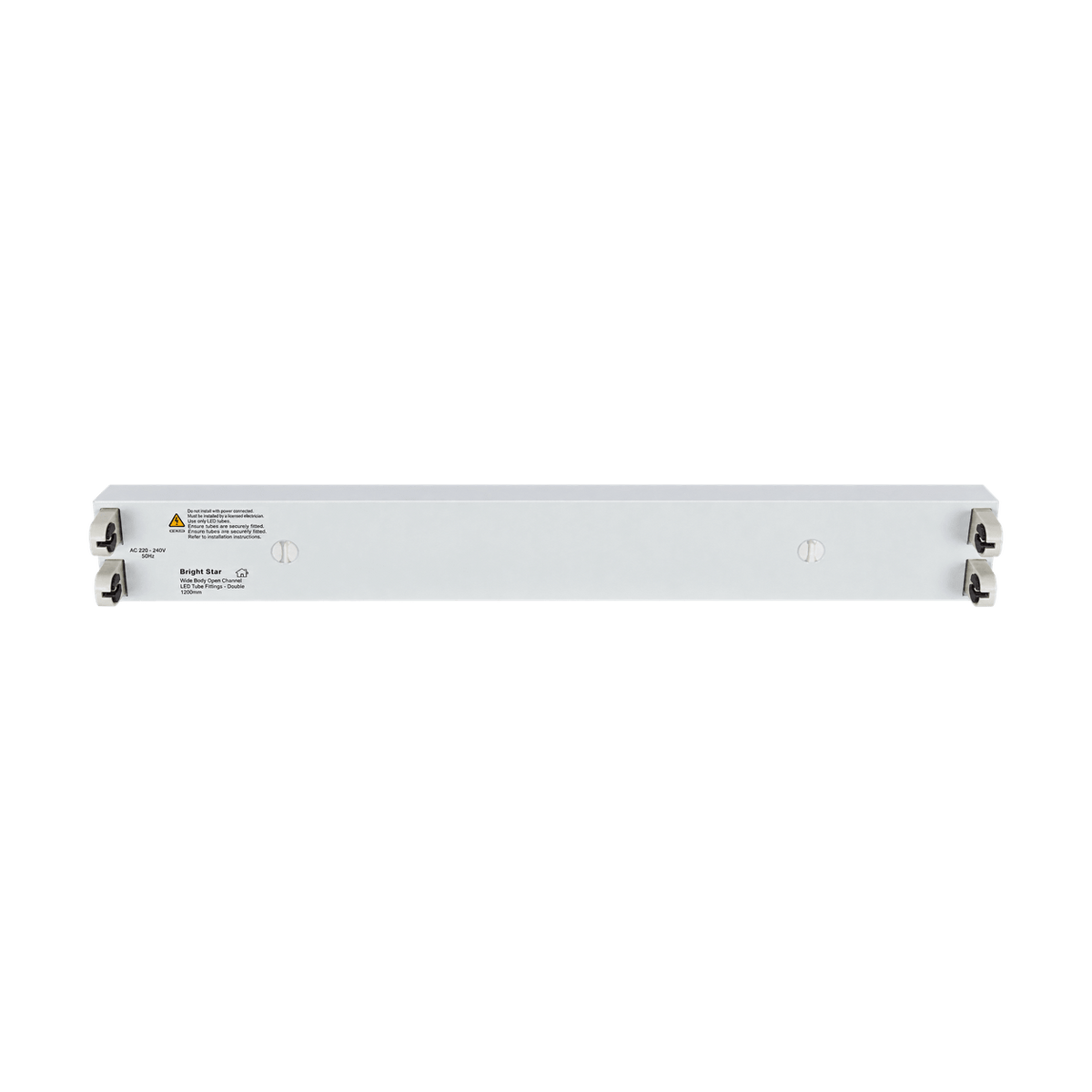 Wide Body Open Channel LED Tube Fittings - Double - 1200mm product image on a transparent background