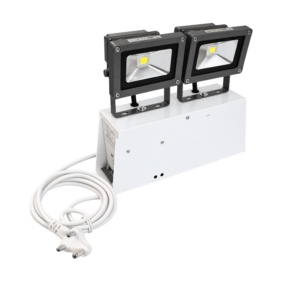Emergency LED Flood Light Fitting - 1 x 20W flood product image on a white background