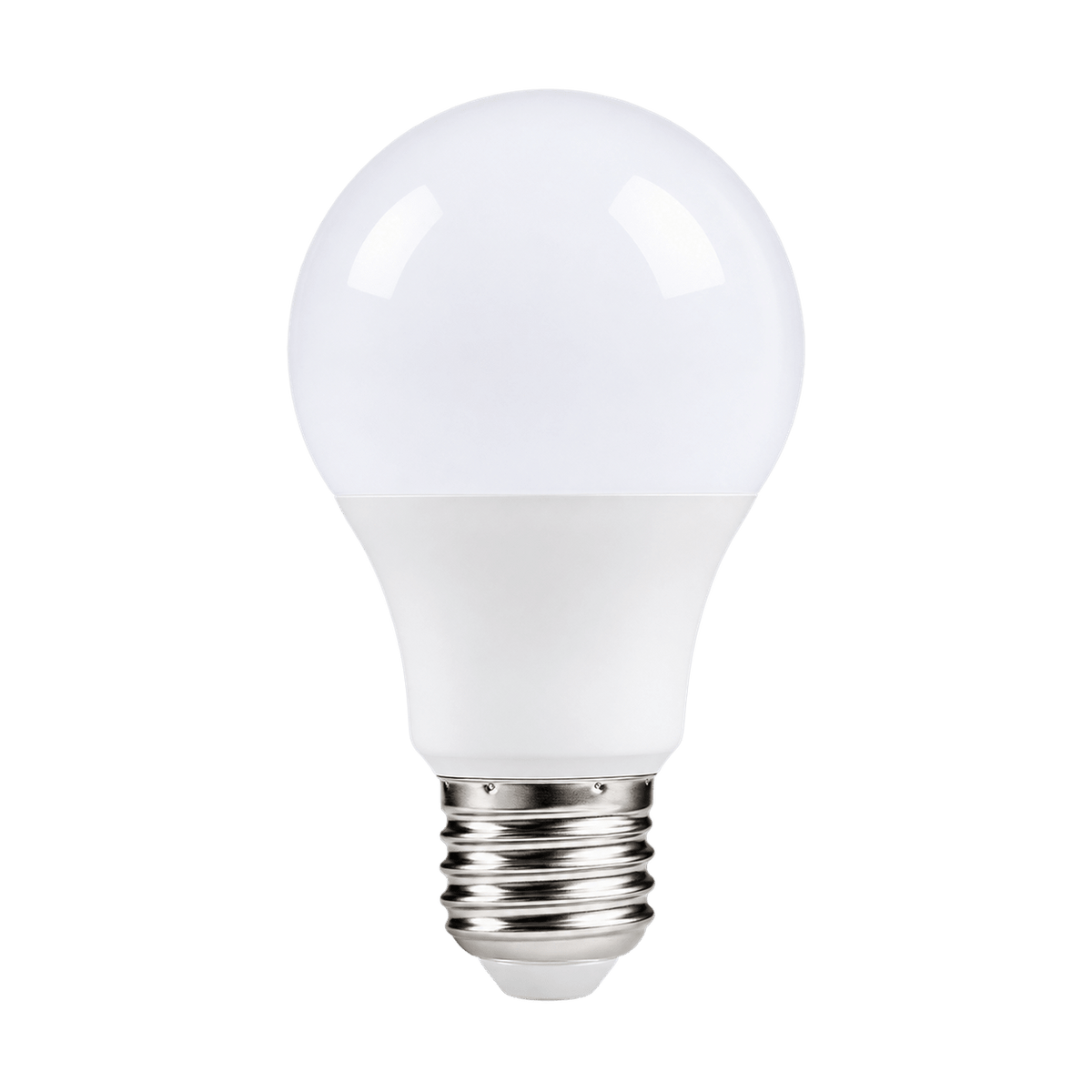 6W White A60 LED Bulb – B22, 4000K Cool White on a transparent background