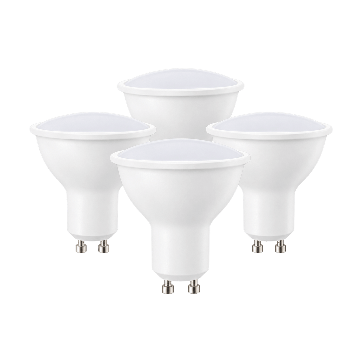 7W GU10 LED Downlight - 4000K Cool White - 4 Pack on a transparent background