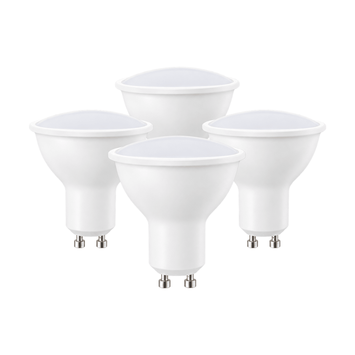 7W GU10 LED Downlight - 4000K Cool White - 4 Pack on a white background