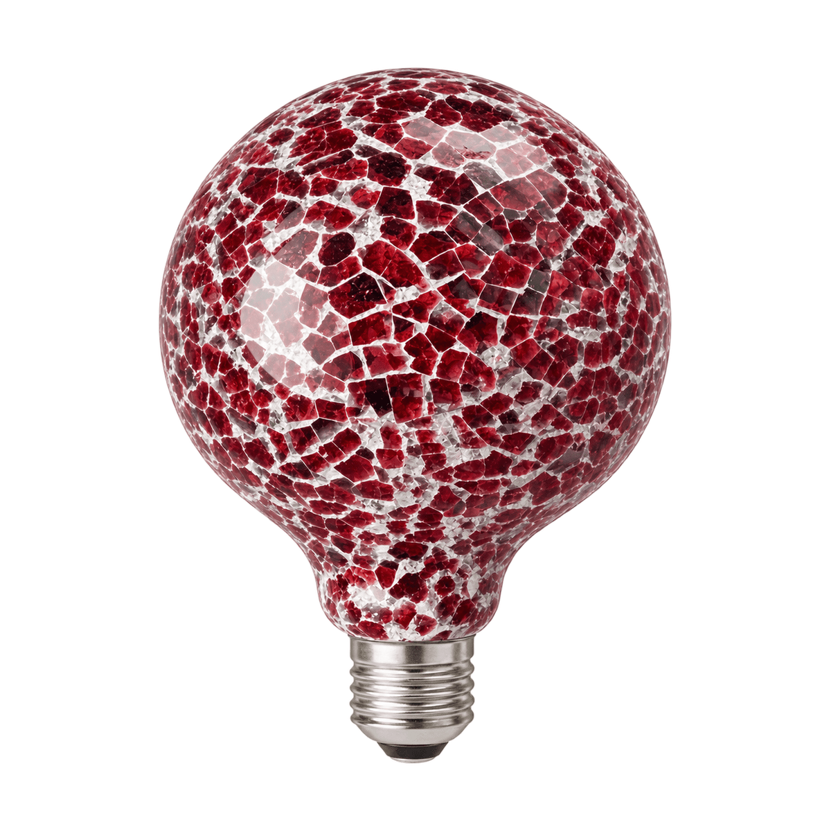 Decorative LED Bulb - 6W Mosaic - Burgundy on a white background