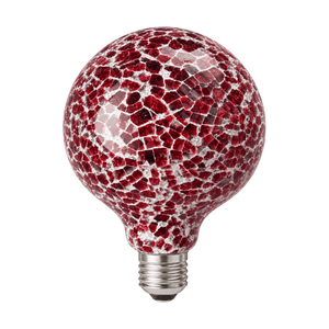 Decorative LED Bulb - 6W Mosaic - Burgundy on a white background