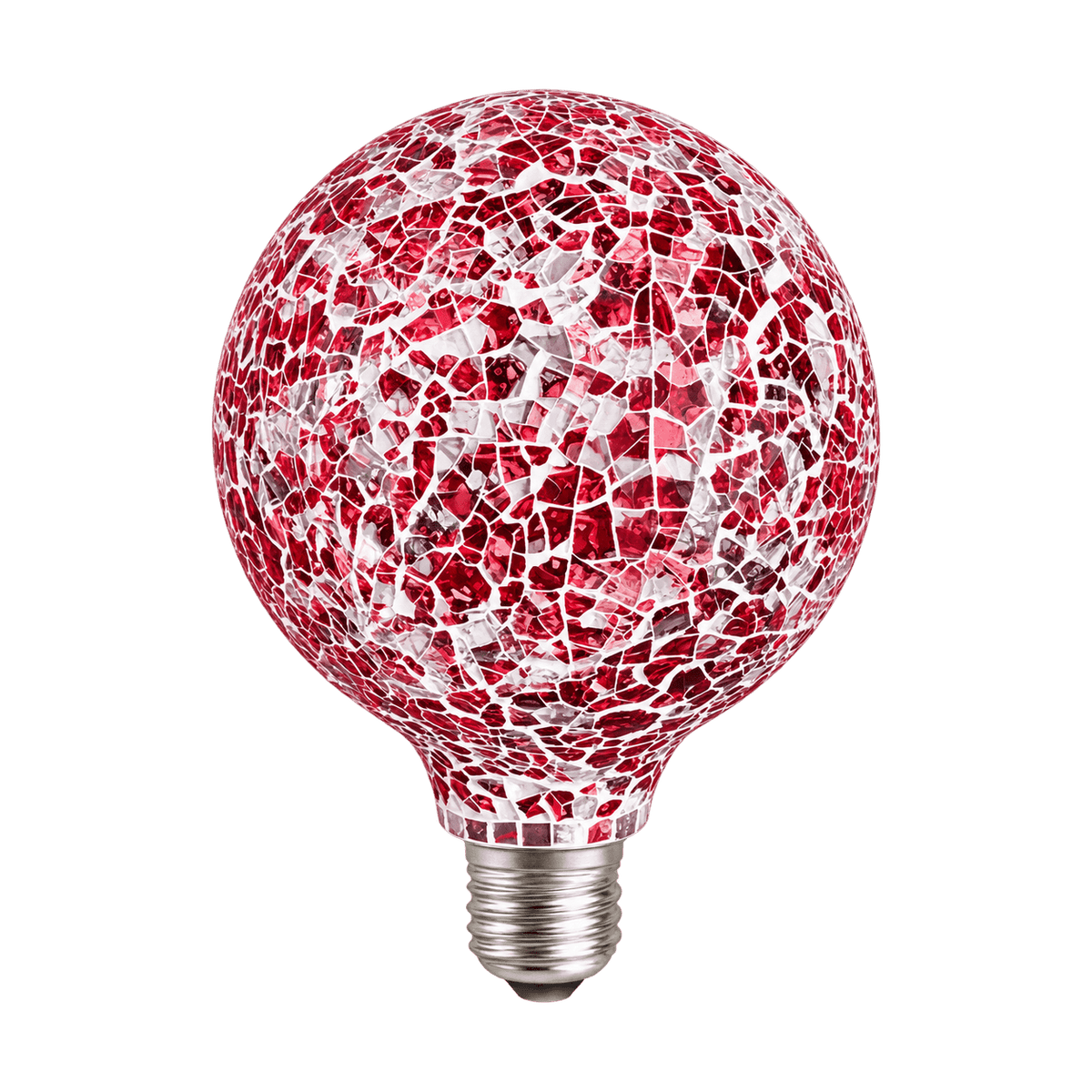 Decorative LED Bulb - 6W Mosaic - Crimson on a transparent background