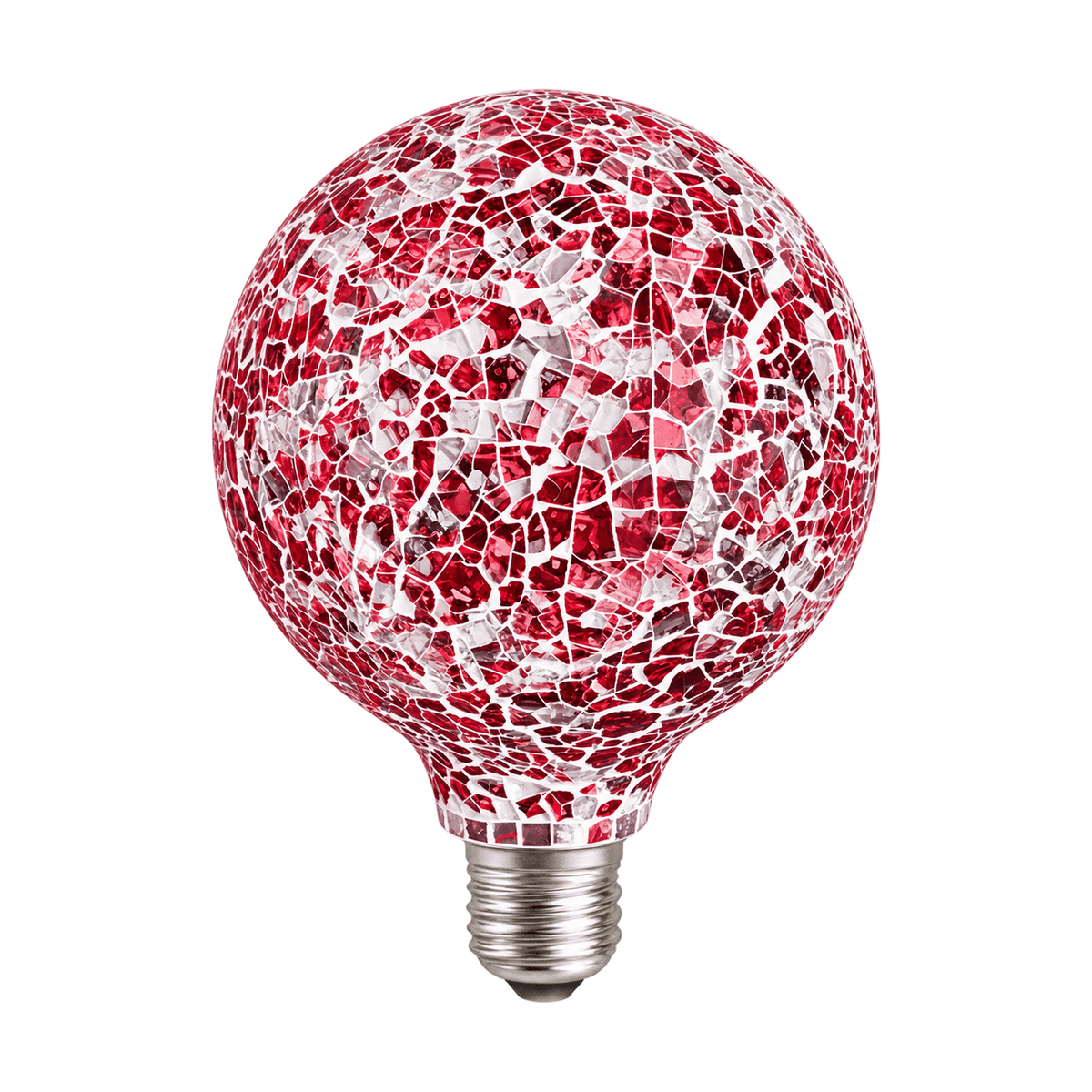 Decorative LED Bulb - 6W Mosaic - Crimson on a white background
