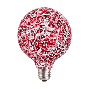 Decorative LED Bulb - 6W Mosaic - Crimson on a white background
