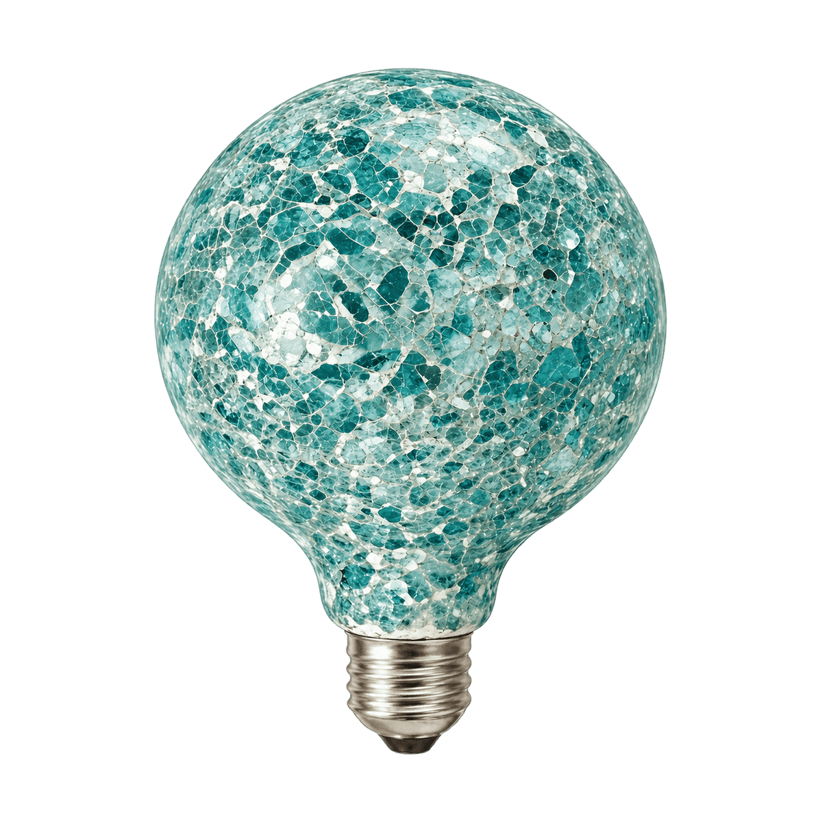 Decorative LED Bulb - 6W Mosaic - Aqua on a transparent background