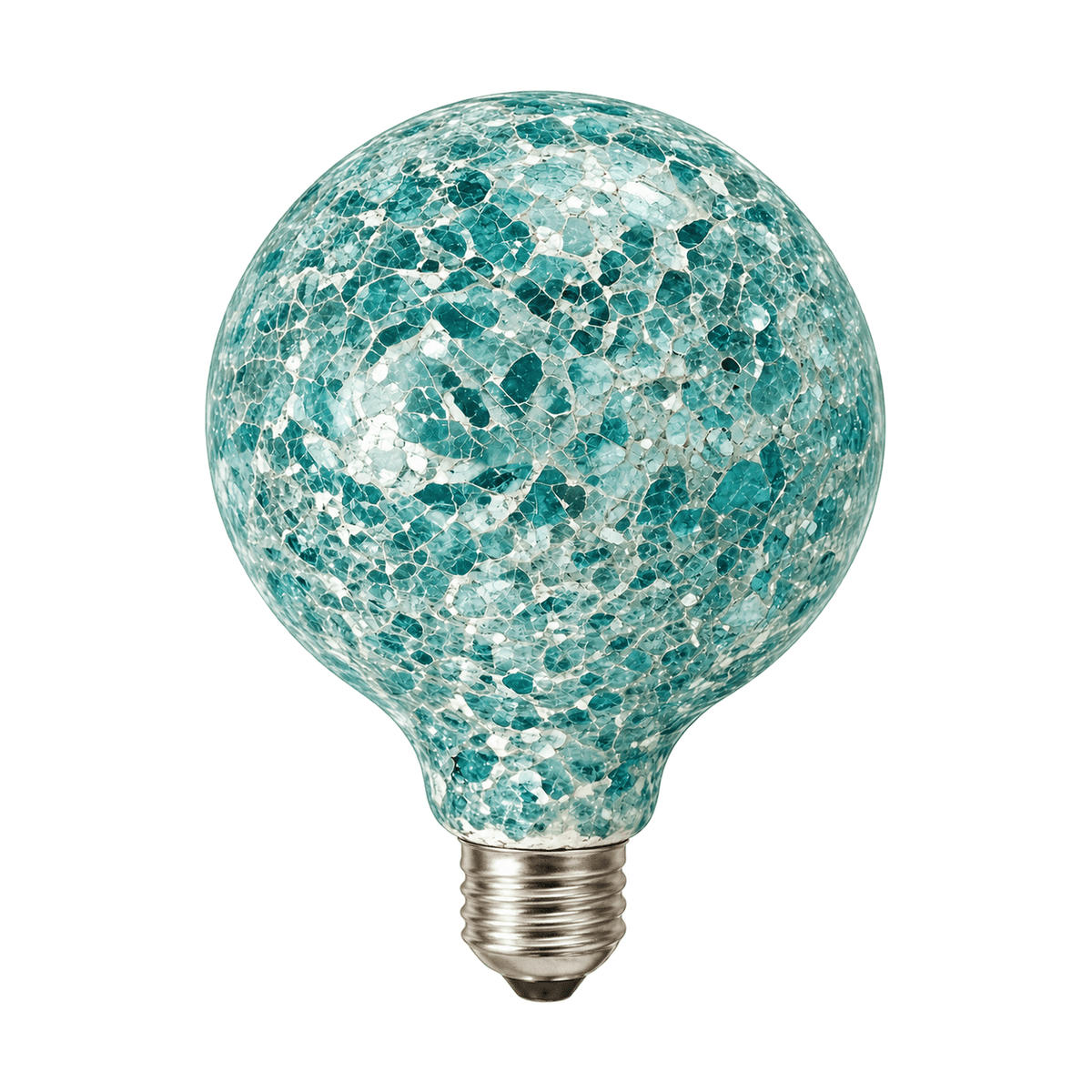Decorative LED Bulb - 6W Mosaic - Aqua on a white background