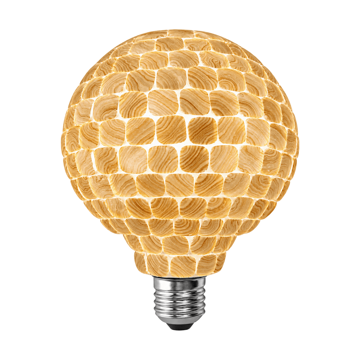 Decorative LED Bulb - 6W Mosaic - Champayne on a white background