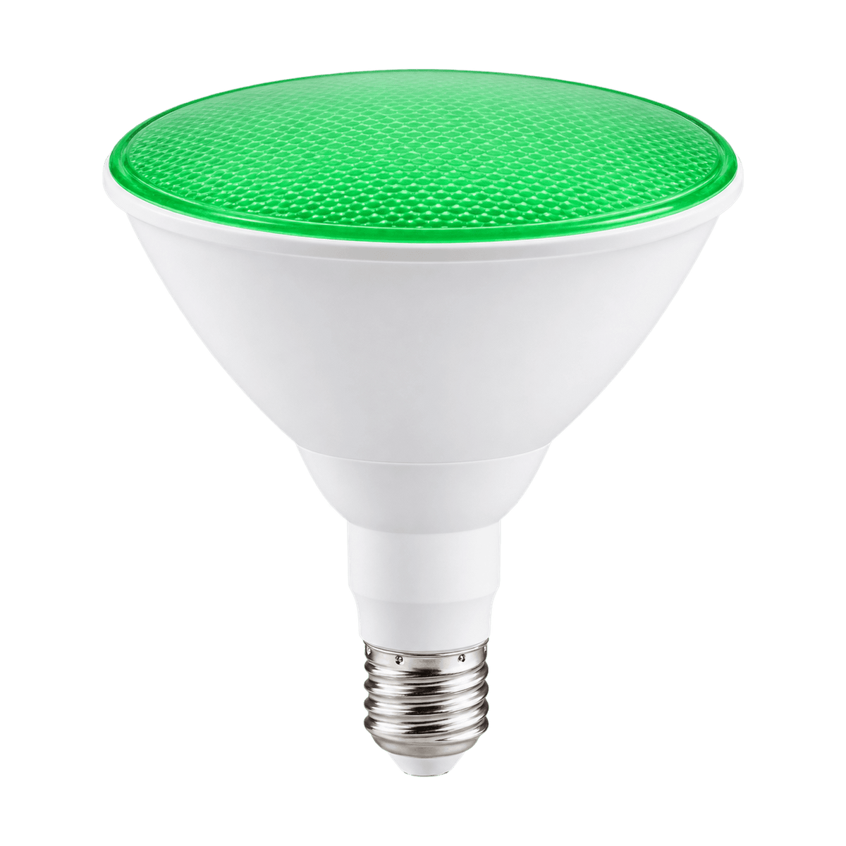 14W PAR38 LED Bulb - Green on a transparent background
