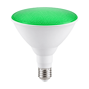 14W PAR38 LED Bulb - Green on a transparent background