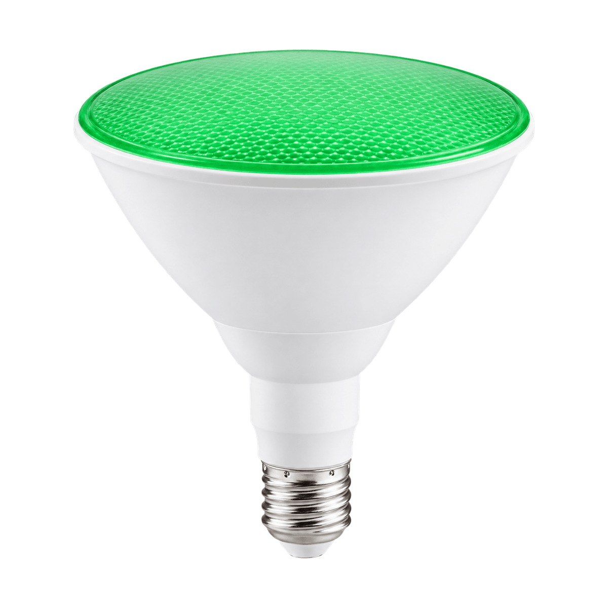 14W PAR38 LED Bulb - Green on a white background