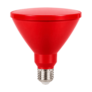 14W PAR38 LED Bulb - Red on a transparent background