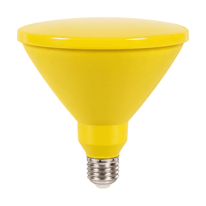14W PAR38 LED Bulb - Yellow on a transparent background