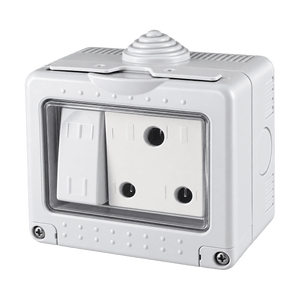 Weatherproof Plug Socket - Switched on a transparent background