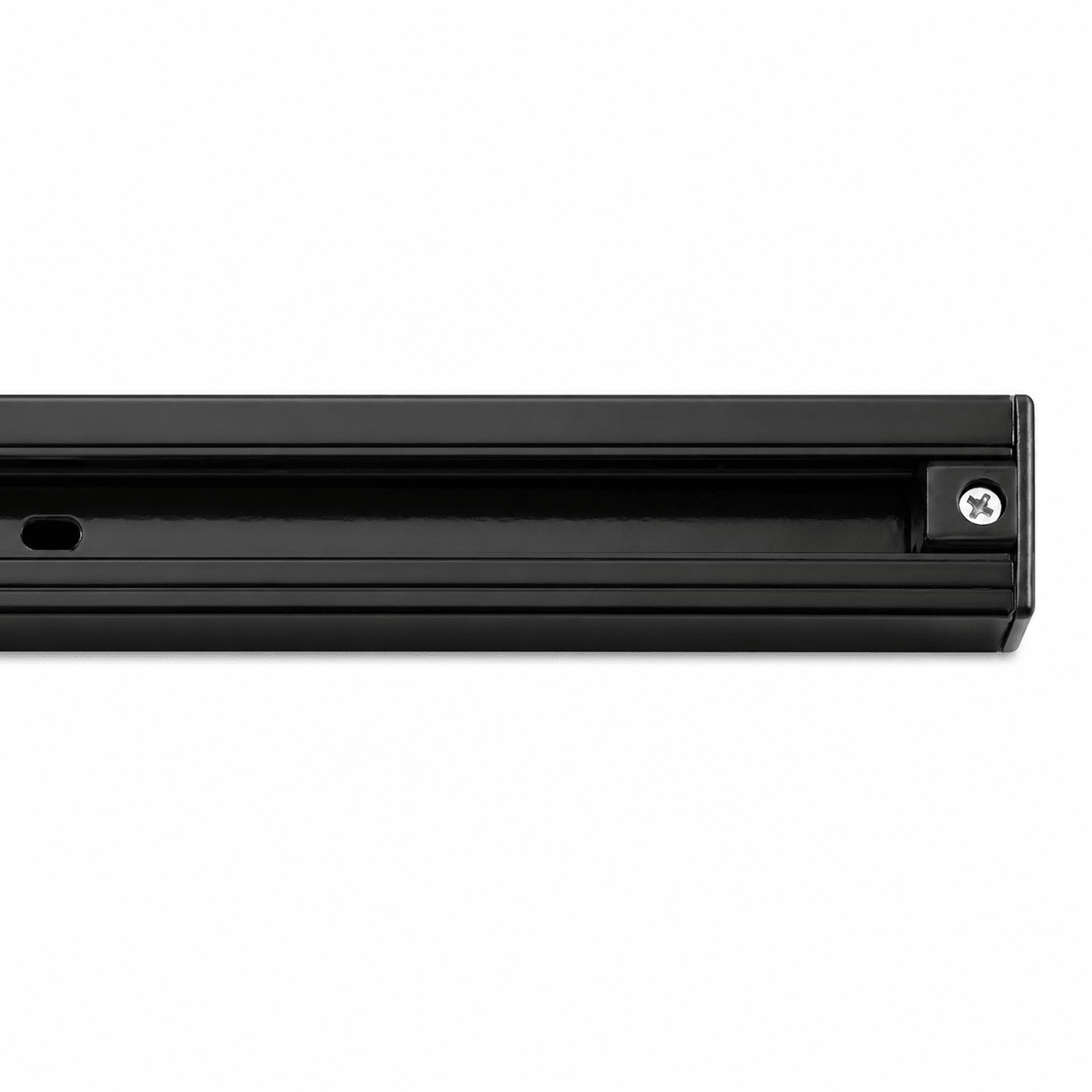 Black 3-wire track light, 3000mm length, showcasing sleek design and installation details.