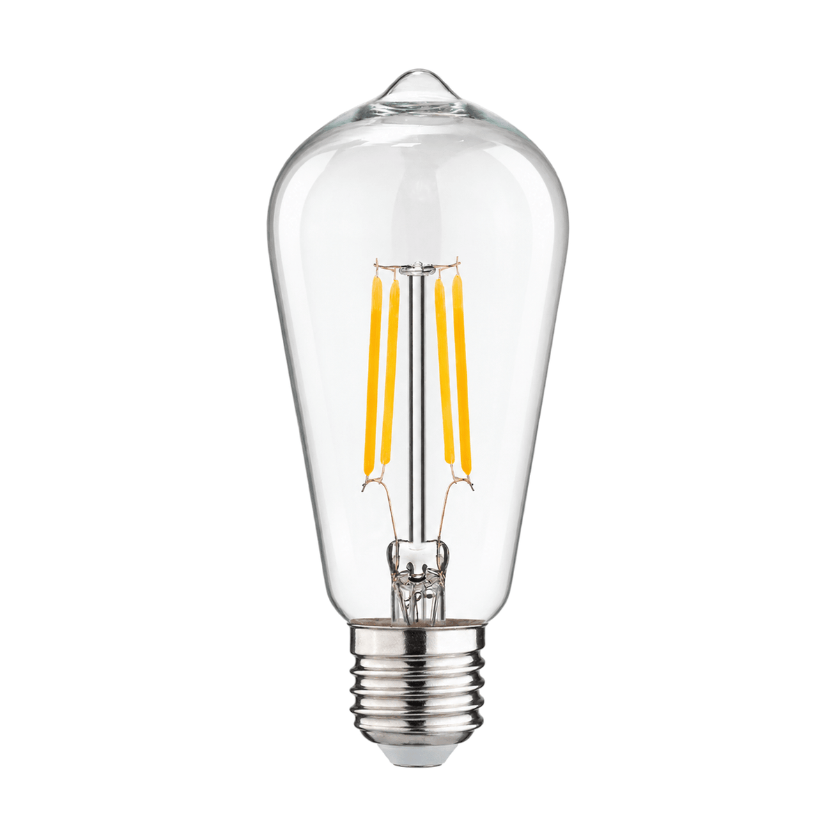 6W Dimmable Clear ST64 Filament LED Bulb – E27, 4000K Cool White on a white background