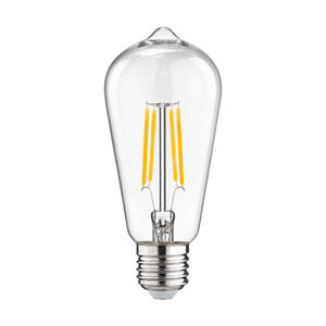 6W Dimmable Clear ST64 Filament LED Bulb – E27, 4000K Cool White on a white background
